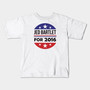 Re-Elect Jed Bartlet 2016 (Blue & Red Circle) Kids T-Shirt